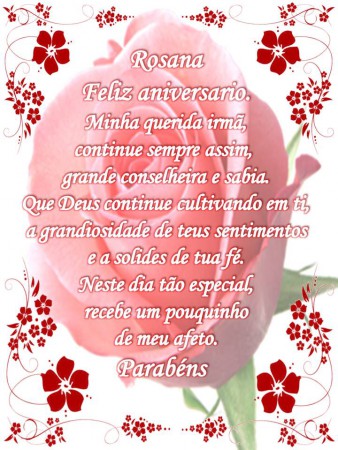 feliz aniversario Rosana